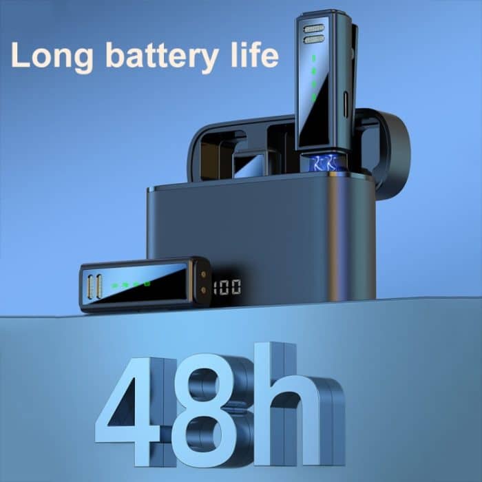 J88 Mini Intelligentes kabelloses Halsbandmikrofon mit Rauschunterdrückung, Type-C, 8 Pin, Type-C + 8 Pin Adapter – Bild 5