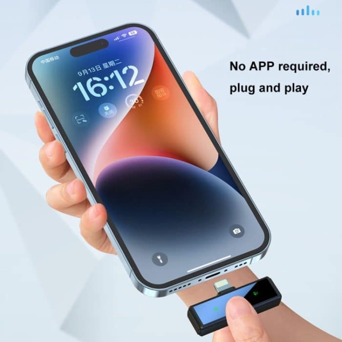 J88 Mini Intelligentes kabelloses Halsbandmikrofon mit Rauschunterdrückung, Type-C, 8 Pin, Type-C + 8 Pin Adapter – Bild 7