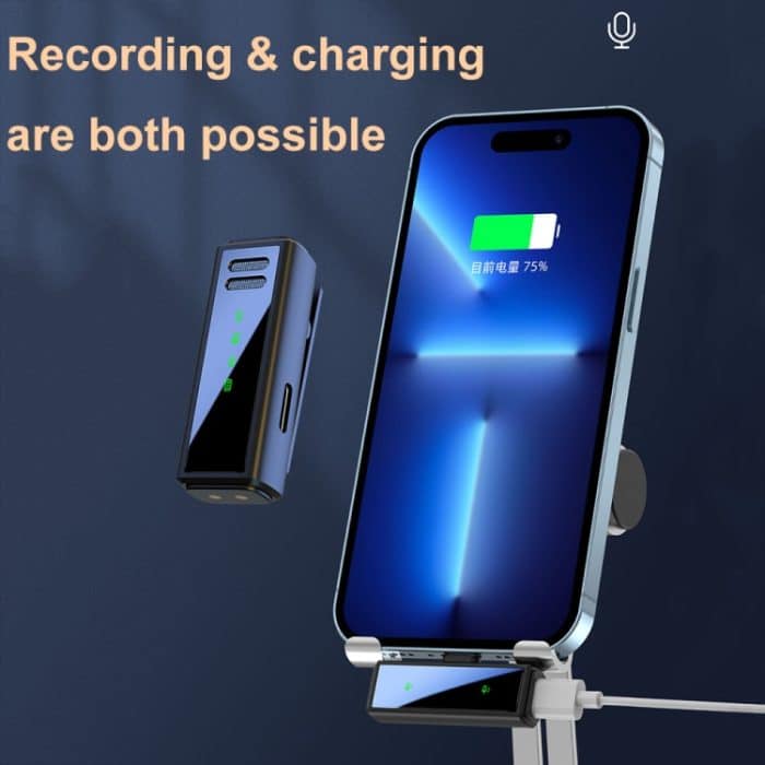 J88 Mini Intelligentes kabelloses Halsbandmikrofon mit Rauschunterdrückung, Type-C, 8 Pin, Type-C + 8 Pin Adapter – Bild 8