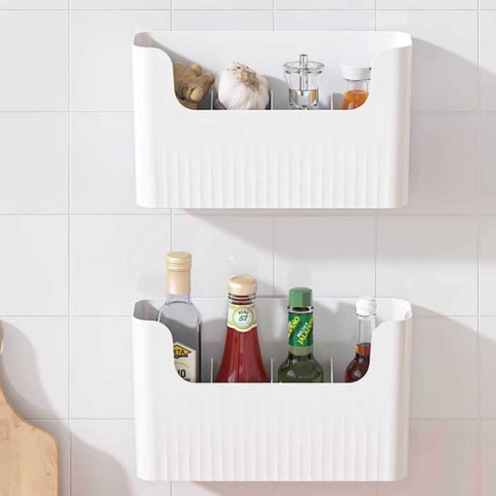 Küchenschranktür Frischhaltefolie Organizer Haushaltswand Kühlschrank Seitenregal, Small, Large – Bild 2