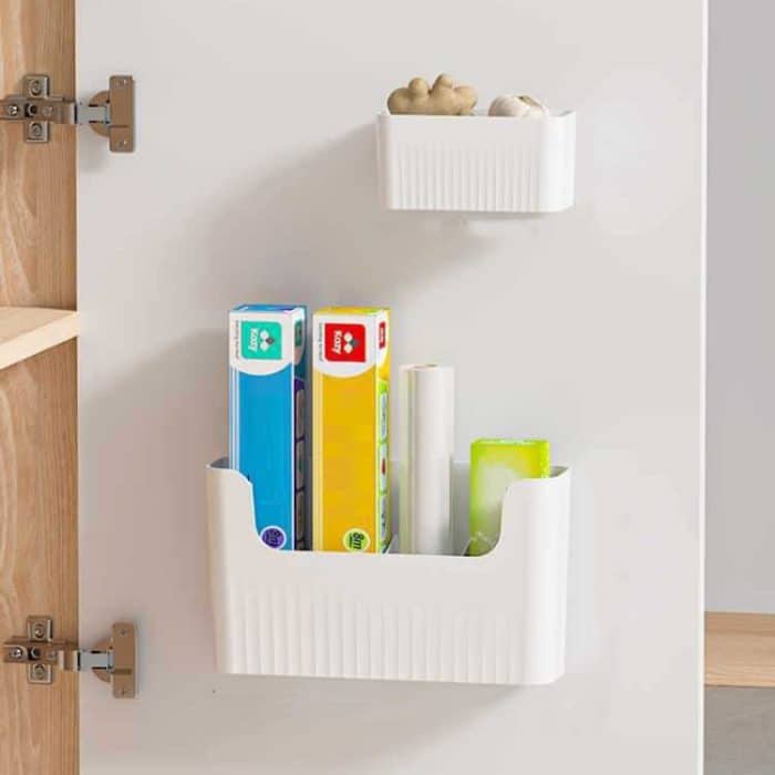 Küchenschranktür Frischhaltefolie Organizer Haushaltswand Kühlschrank Seitenregal, Small, Large – Bild 8