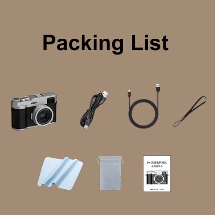 DC203 5K/30FPS 2,8-Zoll-Bildschirm 16X Front- und Rück-Dual-Kamera HD Digitalkamera – Bild 11