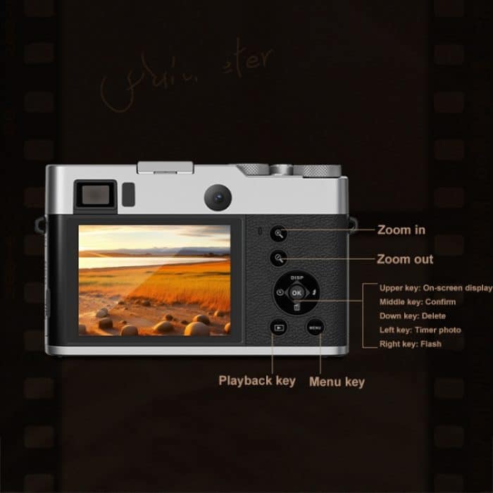 DC203 5K/30FPS 2,8-Zoll-Bildschirm 16X Front- und Rück-Dual-Kamera HD Digitalkamera – Bild 3