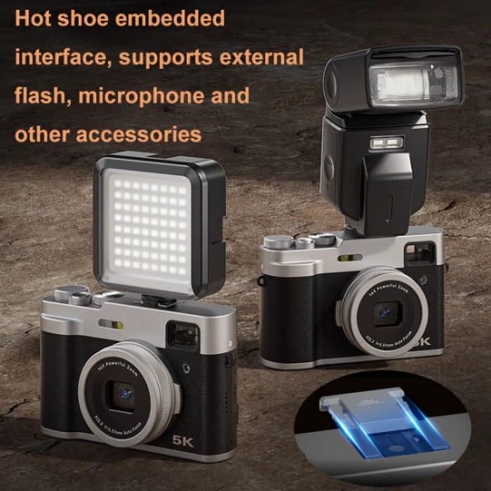 DC203 5K/30FPS 2,8-Zoll-Bildschirm 16X Front- und Rück-Dual-Kamera HD Digitalkamera – Bild 7