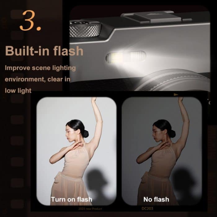 DC203 5K/30FPS 2,8-Zoll-Bildschirm 16X Front- und Rück-Dual-Kamera HD Digitalkamera – Bild 10