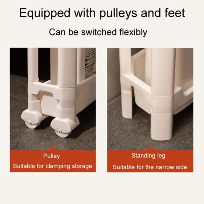 Badezimmertür schmales Regal Toilettenriss Boden Trolley Organizer, 3 Layers, 4 Layers – Bild 5