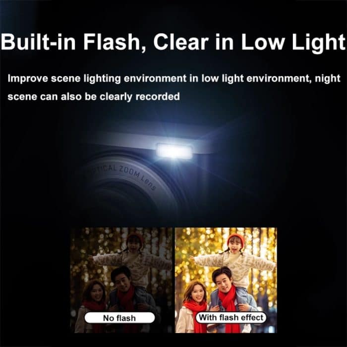 DC305X 5K/30FPS 2,8-Zoll-HD-Aufnahme 5-fach optischer Zoom Anti-Shake-Digitalkamera, Black EU Plug, Black US Plug, Black UK Plug, White EU Plug, White US Plug, White UK Plug – Bild 9