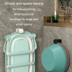 Badezimmerregal No-Punch Waschbeckenhaken Küche Wandmontiertes Lagerregal – Bild 7