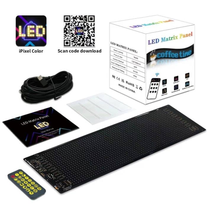 Auto Flexible Display Werbung Bildschirm APP Bluetooth Smart Screen, 7x17.3cm（16 x 32 LEDs), 9.2x37.4cm（16 x 64 LEDs）, 10.2x34.8cm（20 x 64 LEDs）, 12x59.5cm（16 x 96 LEDs） – Bild 11