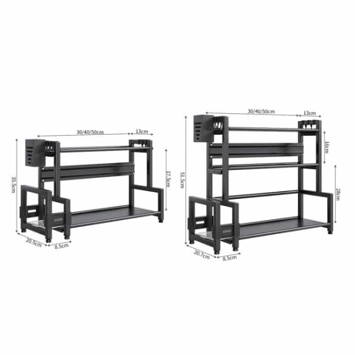 Küche Multifunktionale Regal Haushalt Arbeitsplatte Gewürz Lagerung Racks, Dual-Layer 30cm, Dual-Layer 40cm, Dual-Layer 50cm, Three-Layer 30cm, Three-Layer 40cm, Three-Layer 50cm – Bild 3