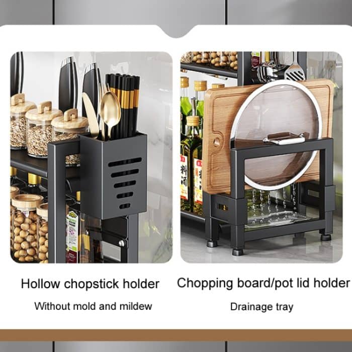 Küche Multifunktionale Regal Haushalt Arbeitsplatte Gewürz Lagerung Racks, Dual-Layer 30cm, Dual-Layer 40cm, Dual-Layer 50cm, Three-Layer 30cm, Three-Layer 40cm, Three-Layer 50cm – Bild 7