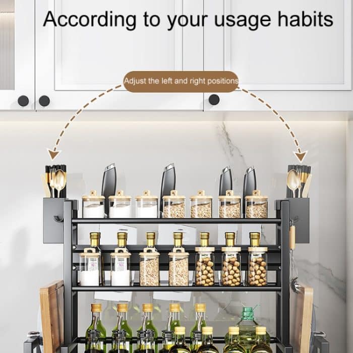 Küche Multifunktionale Regal Haushalt Arbeitsplatte Gewürz Lagerung Racks, Dual-Layer 30cm, Dual-Layer 40cm, Dual-Layer 50cm, Three-Layer 30cm, Three-Layer 40cm, Three-Layer 50cm – Bild 8