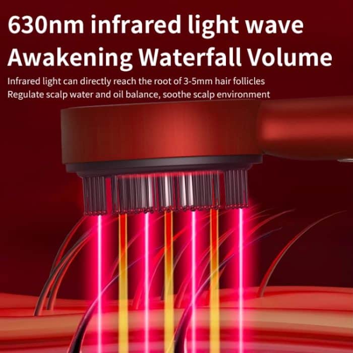 630nm Rotlicht Massagekamm Kopfhautpflege Flüssigkeitsführer Haarwuchsinstrument – Bild 5