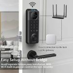C95 Smart Fingerprint Deadbolt Lock Unterstützt Bluetooth WiFi APP, 5 Möglichkeiten Zum Entsperren, Mit Kamera Türklingel – Bild 2