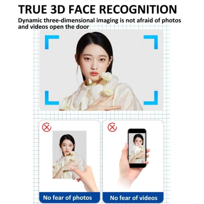 M6 3D Gesichtserkennung Fingerabdruck Türschloss Unterstützung APP Smart IC Karte Passwort Entsperren – Bild 4
