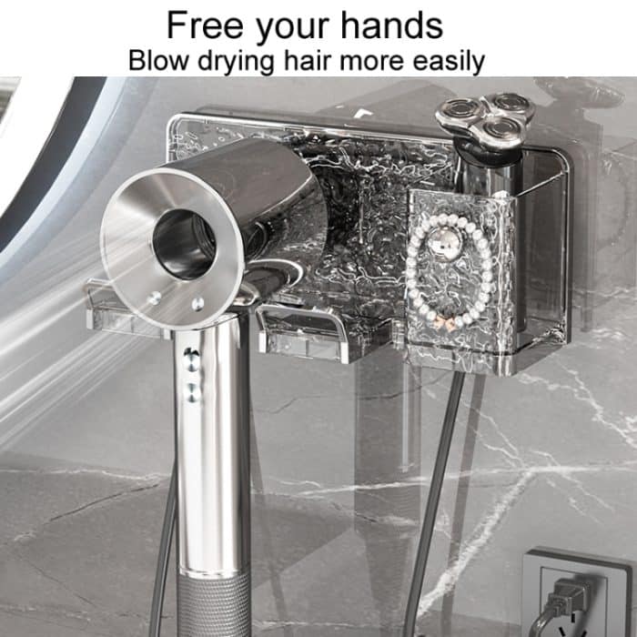 Haushalts-Haartrockner-Regal, Badezimmer, kein Stanzen, an der Wand montiertes Lagerregal – Bild 5