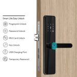 A50 Smart-Fingerprint Lock Elektronische Innen Schloss Wohnung Schloss Mit Griff – Bild 2