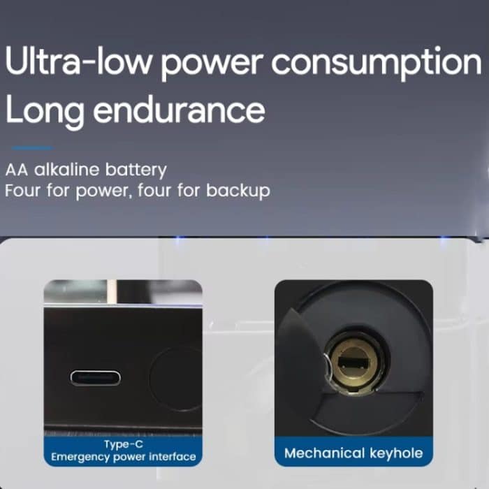 A50 Smart-Fingerprint Lock Elektronische Innen Schloss Wohnung Schloss Mit Griff – Bild 8