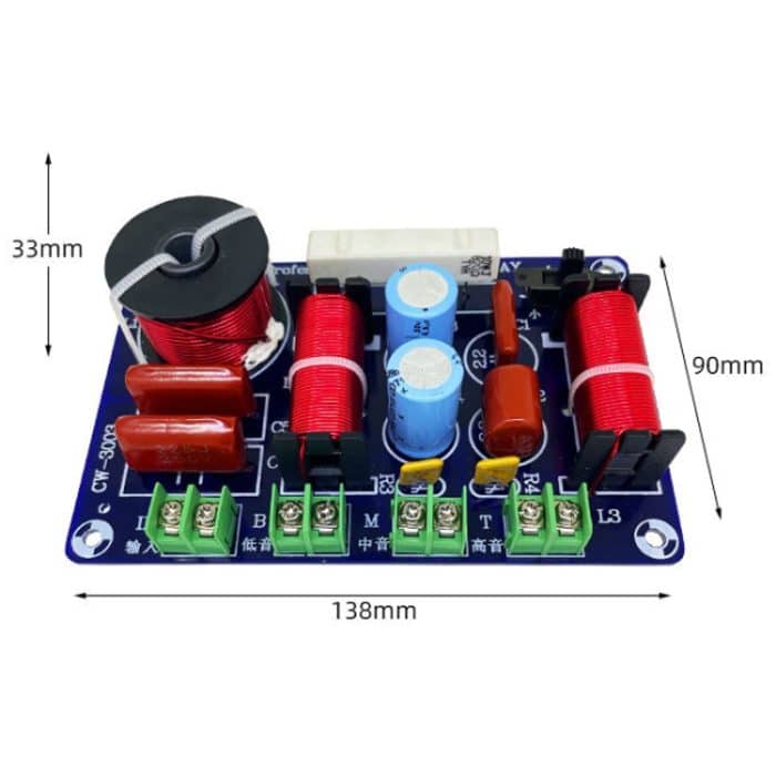 CW-3003 Hoch-, Mittel- und Tieftöner 3-Wege-Audio-Crossover Heimkino-Lautsprecherteiler – Bild 2