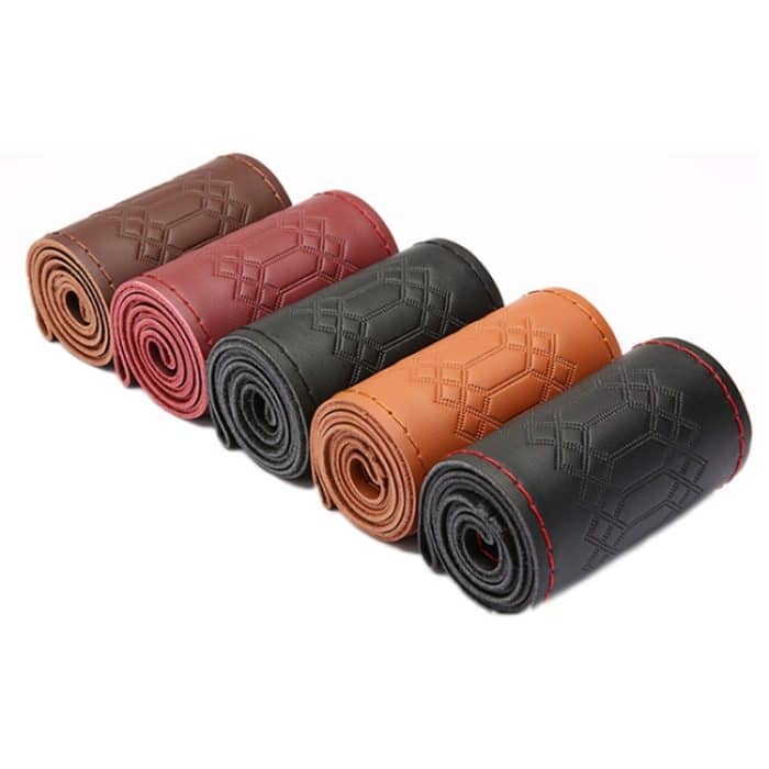 Geprägter, handgenähter Lenkradbezug aus Rindsleder für alle vier Jahreszeiten, 38cm – Bild 2