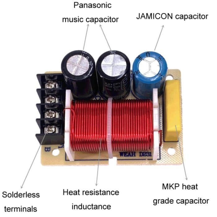 Hoch- und Tieftöner 2-Wege Audio Crossover Regallautsprecher Konvertierungsteiler, D231 – Bild 4