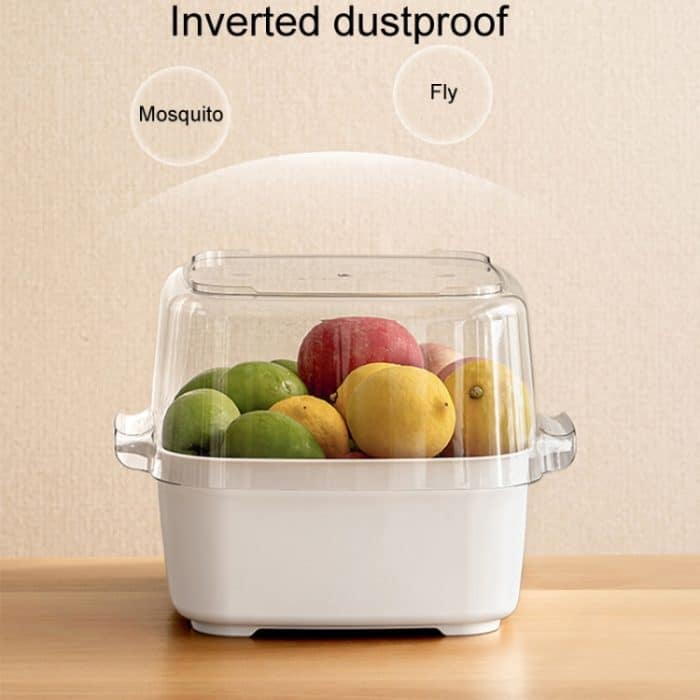 Küche Doppelschicht Drainage Korb Gemüse und Obst Lagerregal, Milky White Small, Milky White Medium, Milky White Large, White Small, White Medium, White Large – Bild 6