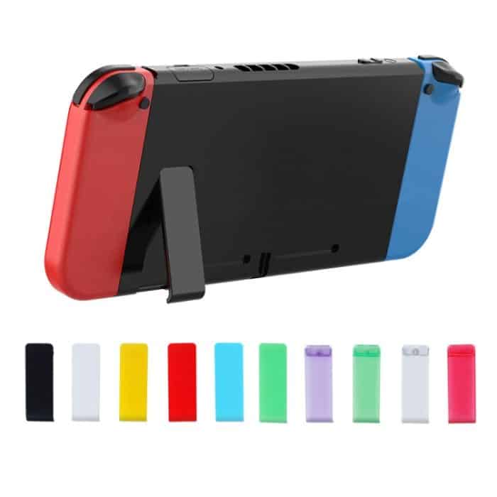 Für Nintendo Switch Konsole, 2 Stück Ersatz-Ständer-Rückschalenhalter, Black, Transparent White, White, Red, Blue – Bild 2