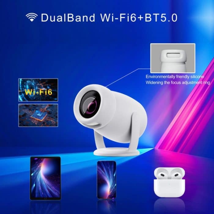 HY400 Android 12.0 System Intelligenter Projektor Tragbarer Familienprojektor, US Plug, EU Plug, UK Plug, AU Plug – Bild 4