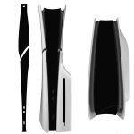 Für PS5 Slim-Konsole, mittlerer Aufkleber, kratzfest, digitale optische Laufwerkversion, universeller Aufkleber, Frosted Black, Starlight Blue, Star Pink, Carbon Fiber Black, Carbon Fiber Dark Blue – Bild 3