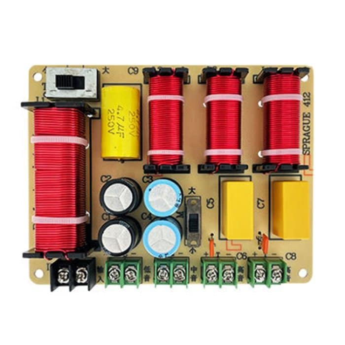 SPRAGUE-412 Zwei hohe, eine mittlere und eine niedrige 4-Wege-Lautsprecher-Frequenzweiche Audio-Modifikationsteiler – Bild 1
