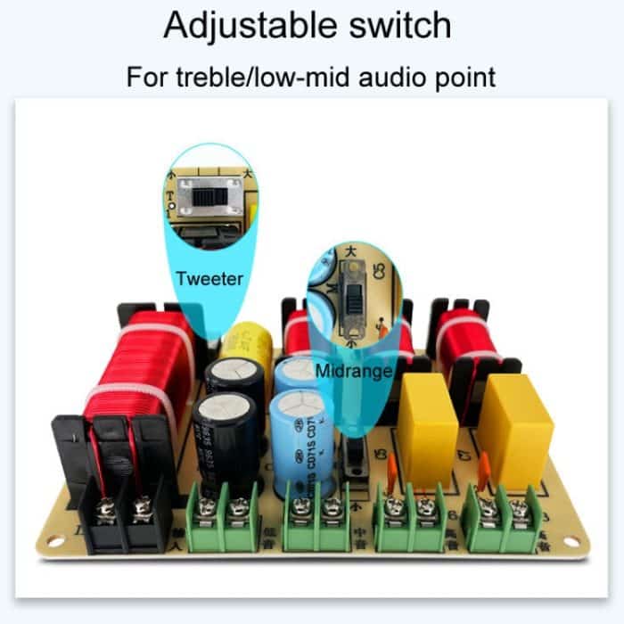 SPRAGUE-412 Zwei hohe, eine mittlere und eine niedrige 4-Wege-Lautsprecher-Frequenzweiche Audio-Modifikationsteiler – Bild 4