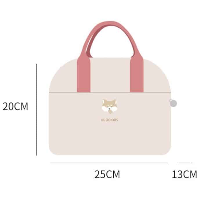 Verdickte tragbare thermische Mittagessen Tasche wasserdichte große Kapazität Bento Tasche mit Abzeichen – Bild 3