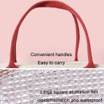 Verdickte tragbare thermische Mittagessen Tasche wasserdichte große Kapazität Bento Tasche mit Abzeichen – Bild 8
