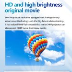 TOUMEI C900 Tragbarer 4K HD-Musikprojektor für den Außenbereich mit eingebautem Akku, US Plug, EU Plug, UK Plug – Bild 14