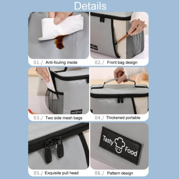 Tragbares, isoliertes Lunchpaket für Picknicks im Freien, isolierte Bento-Tasche – Bild 8