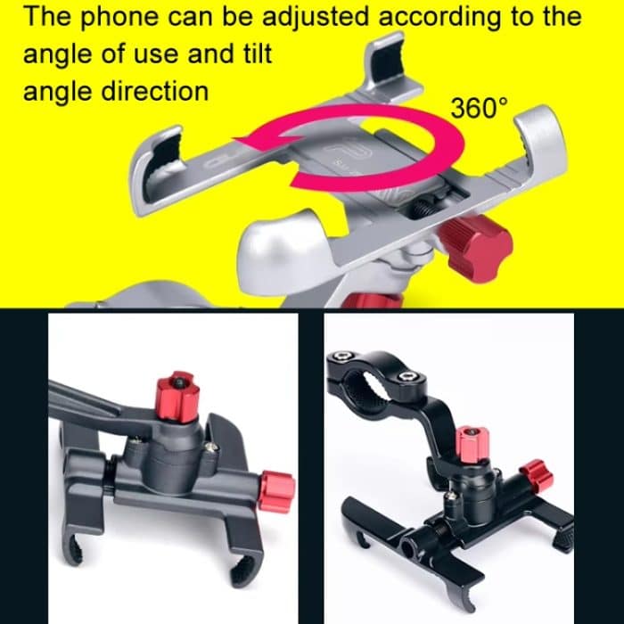 PROMEND Aluminium Legierung Handy Halter Einstellbare Winkel Rotierenden Motorrad Navigation Unterstützung, SJJ-299B Handlebar Stand Black, SJJ-299B Handlebar Stand Titanium Color, SJJ-299B Handlebar Stand Silver, SJJ-299E Rearview Mirror Black... – Bild 5