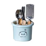 Multifunktionale Haushalts-Essstäbchen Löffel Lagerung Rack Doppel-schicht Küche Ablauf Halter, Dark Blue, Light Blue, Pink