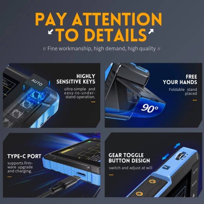 FNIRSI 2-in-1 tragbarer digitaler Mini-Oszilloskop-Signalgenerator, Standard, Upgrade – Bild 6