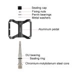 PROMEND PD-R41L 1 Paar Fahrradpedale aus Aluminiumlegierung mit Perrin-Lager – Bild 3