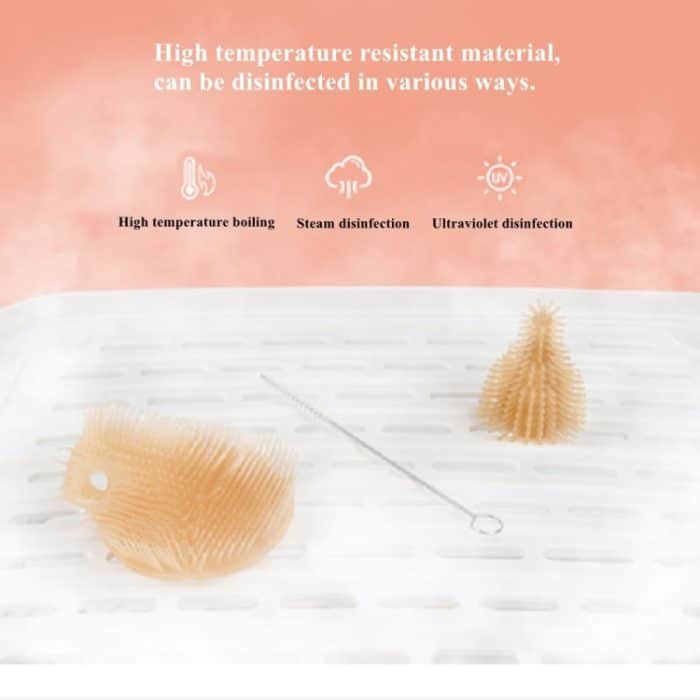 Tragbares Babyflaschenbürsten-Set aus Silikon für unterwegs – Bild 8