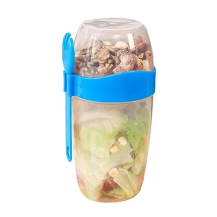 Tragbarer Salatbecher mit Deckel und Gabel, Frühstücksbecher, versiegelt, auslaufsicher, Lebensmittelbecher, 870ml, 1070ml