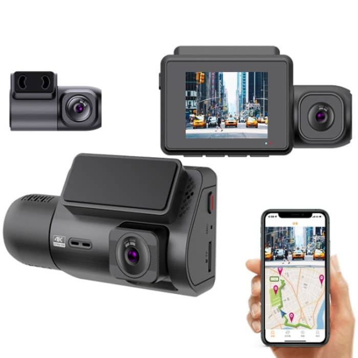 M700A 3-Kanal-Autorekorder 4K UHD vorne + 1080P innen + 2K hinten + GPS + WIFI Dashcam, M700A – Bild 1