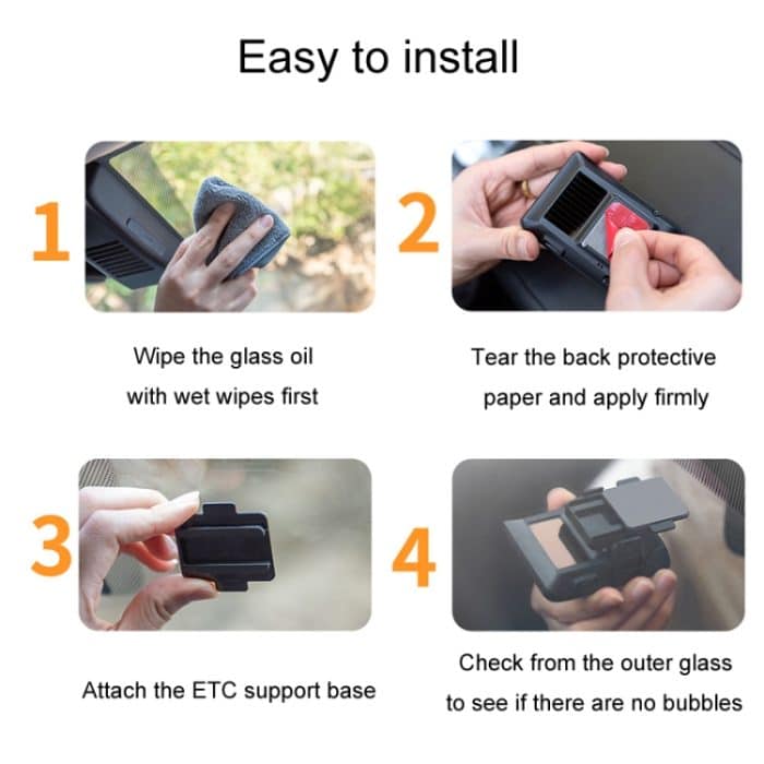 Abnehmbare ETC-Schiebehalterung für Kraftfahrzeuge, Anti-Drop-Halterung, Black, Transparent – Bild 7