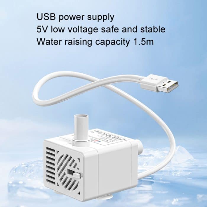 Innovator Group USB-Wasserspenderpumpe für Haustiere, 5 V, stumm, Mikro-bürstenlose Gleichstrom-Wasserpumpe, Automatic Drainage+1m Pipe, Automatic Drainage+2m Pipe, No Water Power Off+1m Pipe, No Water Power Off+2m Pipe – Bild 3