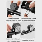 Fahrrad-Nachtfahrten mit hoher Helligkeit, Scheinwerfer-Taschenlampe, Headlight, Horn Light – Bild 9