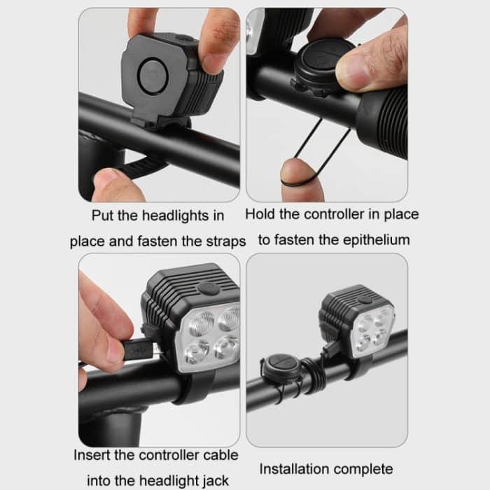 Fahrrad-Nachtfahrten mit hoher Helligkeit, Scheinwerfer-Taschenlampe, Headlight, Horn Light – Bild 9