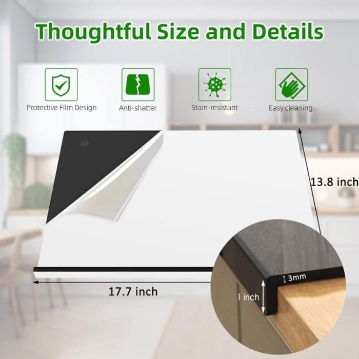 Küchentheke Acryl-Schneidebrett mit Thekenlippe, 45 x 35cm – Bild 6