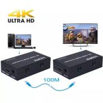 HDMI zu RJ45 Einzel-Ethernet-Kabel 100 m Extender 4K HD Kabel Signalverstärker, US Plug, UK Plug, EU Plug – Bild 3