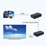 HDMI zu RJ45 Einzel-Ethernet-Kabel 100 m Extender 4K HD Kabel Signalverstärker, US Plug, UK Plug, EU Plug – Bild 6