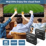 HDMI auf RJ45, 120 m, einzelnes Netzwerkkabel, 4K HD-Netzwerk-Extender, Empfänger + Sender, US Plug, UK Plug, EU Plug – Bild 9